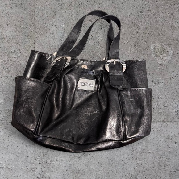 Kenneth Cole Handbags - Kenneth Cole Y2K Black Faux-Leather Shoulder Bag